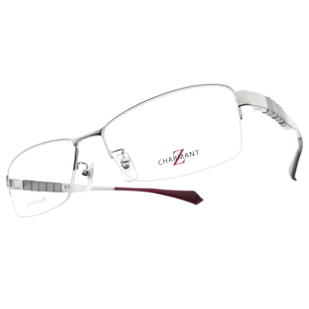 Charmant-Z 眼鏡CZT22313 WP（銀-紅）Z鈦半框鏡框眼鏡品牌- 鏡在眼前 