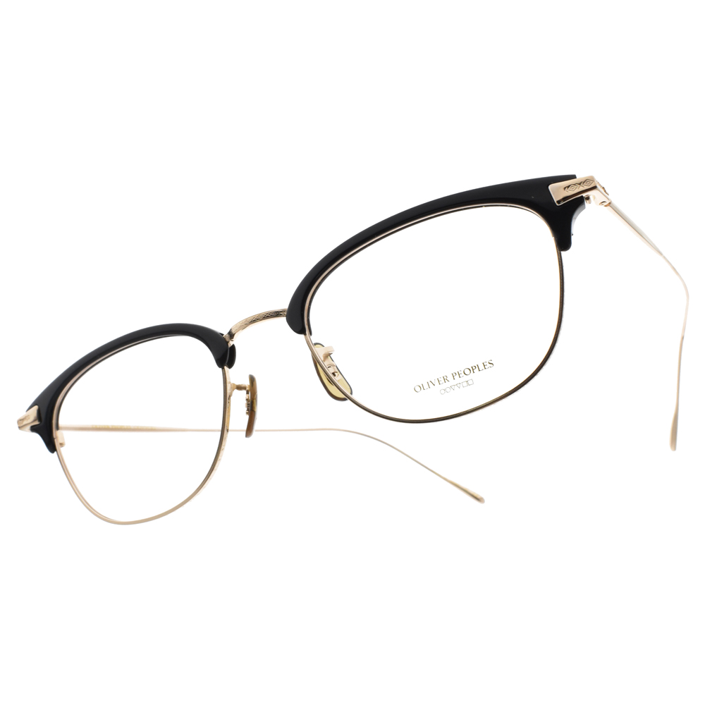 OLIVER PEOPLES 眼鏡ERVIN 5280 (黑-金) 經典知性眉框款眼鏡品牌- 鏡在