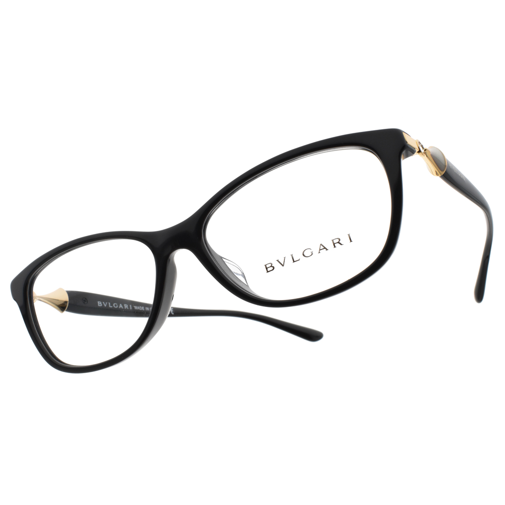 BVLGARI 光學眼鏡BG4141BD 501 (黑-金) 華麗低調鑽飾款眼鏡品牌- 鏡在