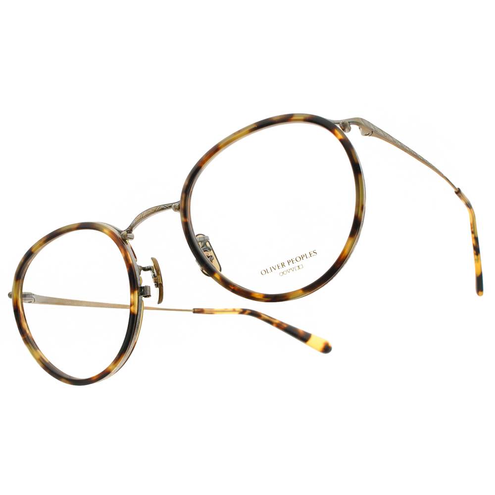 OLIVER PEOPLES 純鈦圓框款光學眼鏡WATERSTON 5124（淺玳瑁-銅） - 鏡